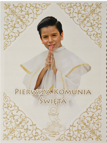 Pamiątka pierwszej Komunii Świetej Kartka  12 cm *16,3 cm 16897830325