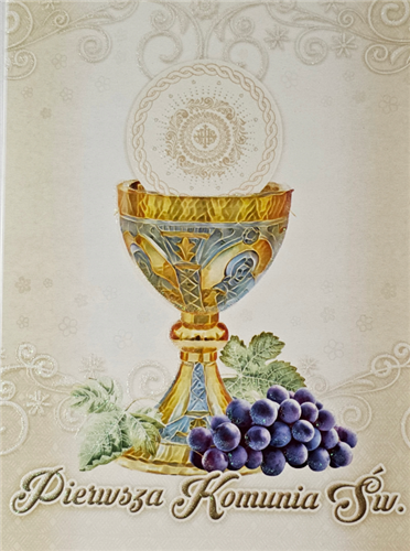 Pamiątka pierwszej Komunii Świetej Kartka  12 cm *16,3 cm 17306012942