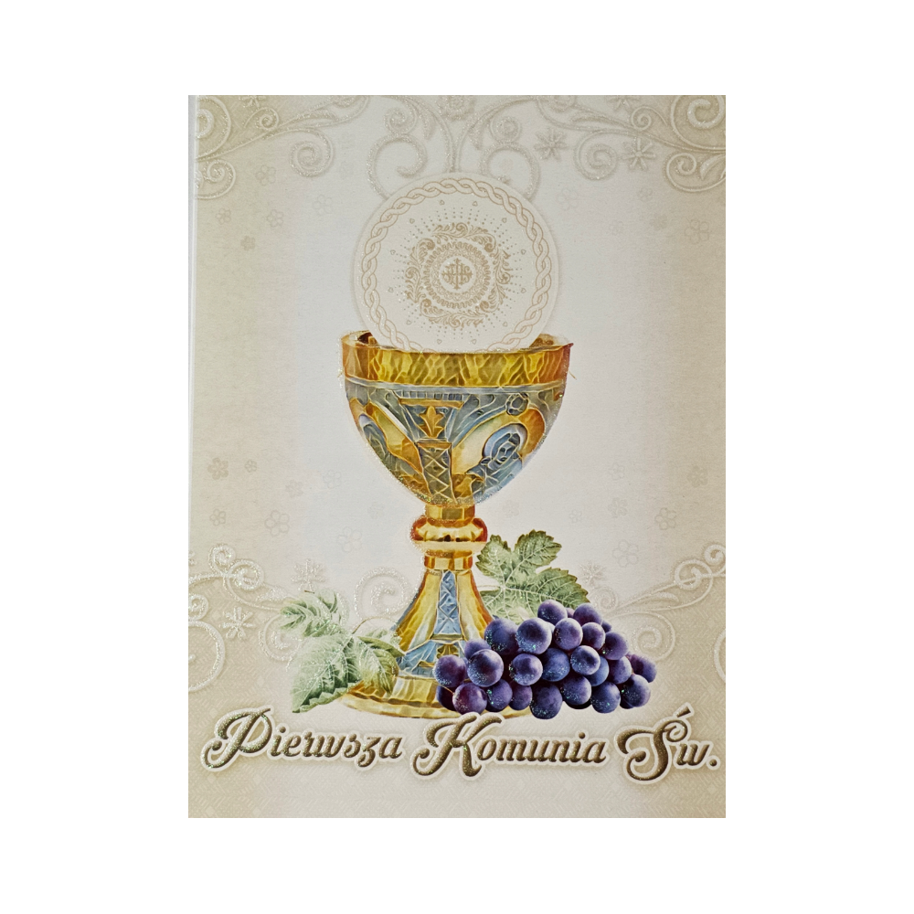 Pamiątka pierwszej Komunii Świetej Kartka  12 cm *16,3 cm 17306012942