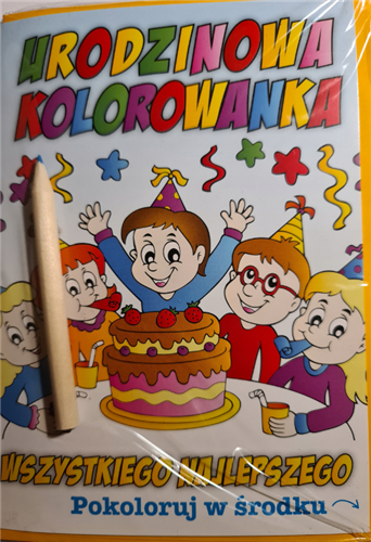 Kartki urodzinowe dziecka kolorowanka urodzinowa 12,1 cm *16,7 cm  10692291007