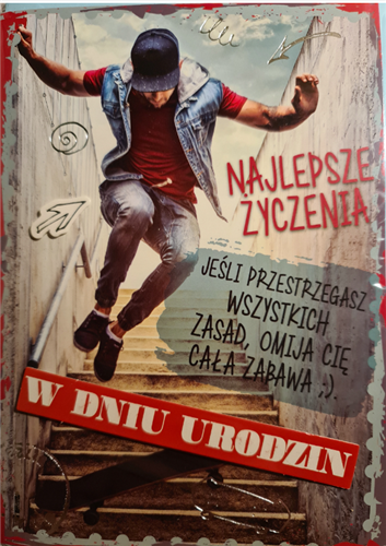 Młodzieżowa, Kartki urodzinowe, kartka urodzinowa 12,7 cm *17,8 cm 10692306460