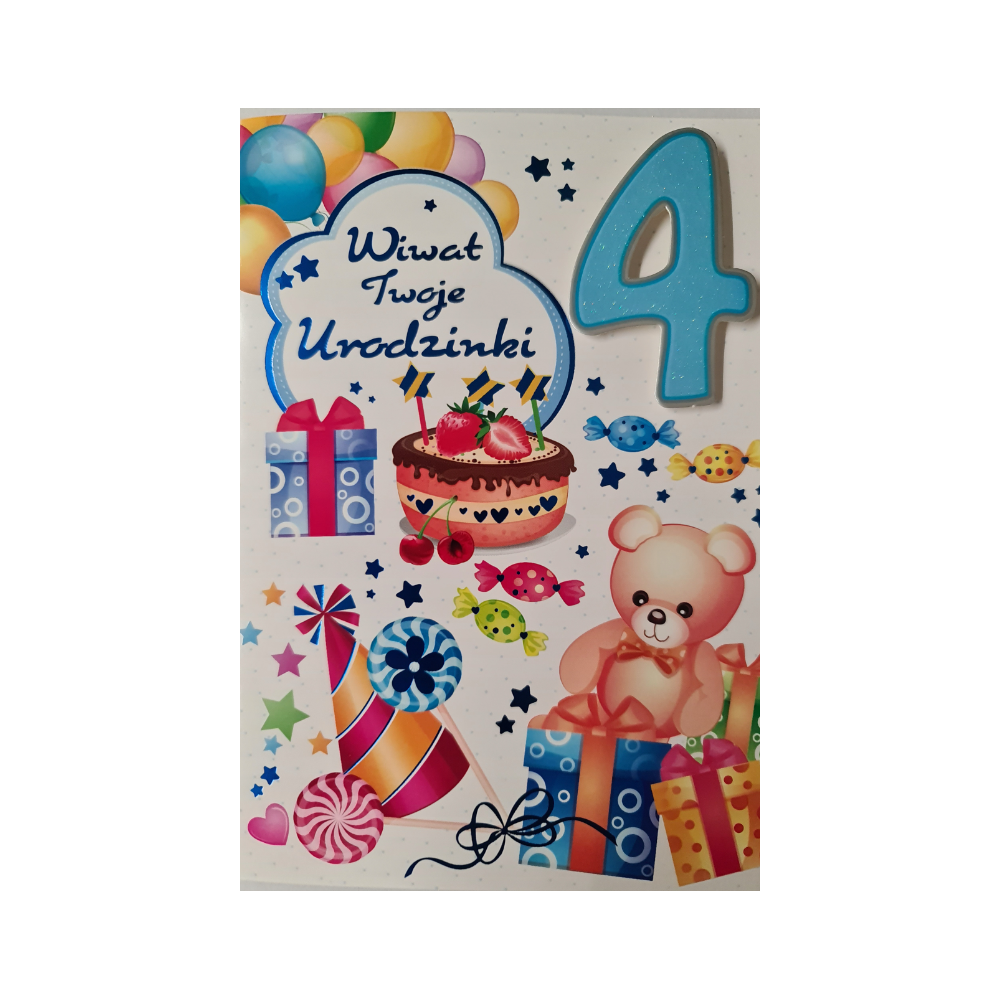 Kartki urodzinowe dla dziecka kartka urodzinowa 4  11,8 cm *17 cm 11737235704