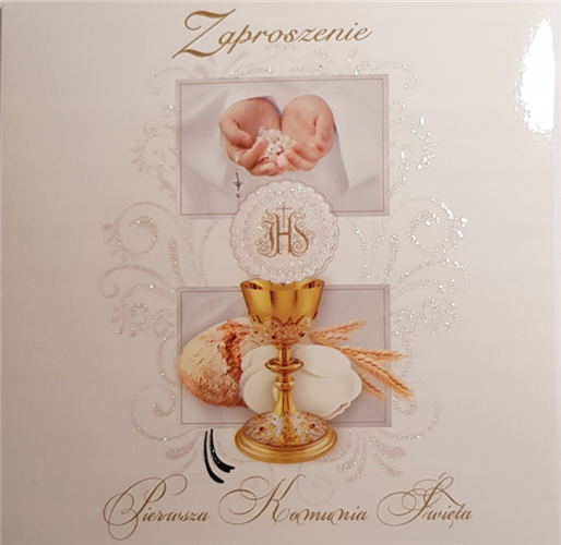 zaproszenia na Komunie Świetą 12 cm *12 cm 11781563066