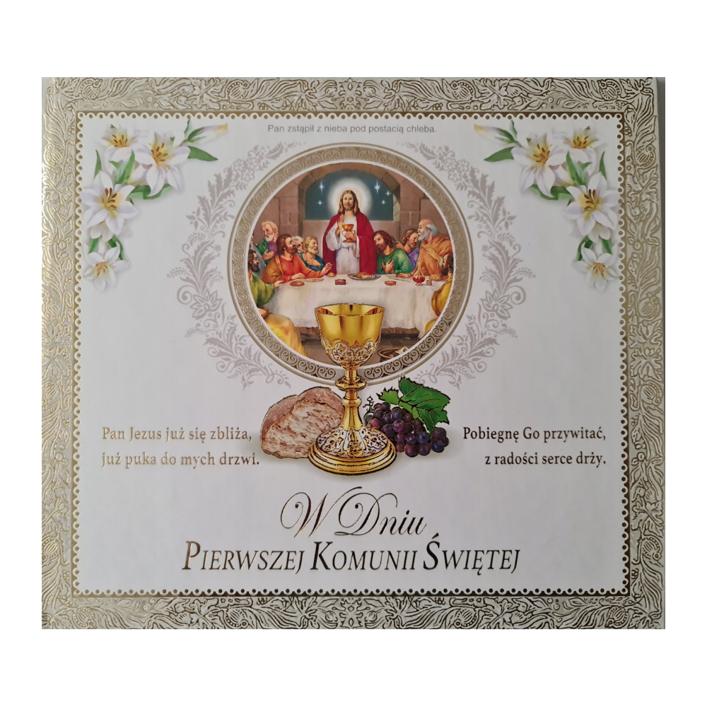 Książeczka na na komunie Św., pamiątka na Komunie 17 x 19 cm 11840497376