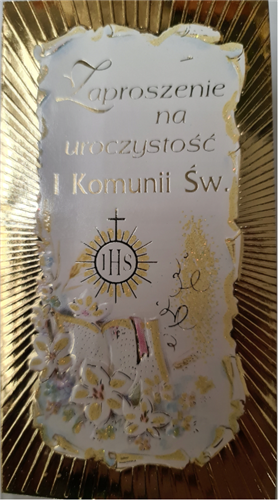 zaproszenia na Komunie Świetą zaproszenie 7,2 cm *13,5 cm 12047639381