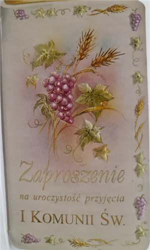 zaproszenia na Komunie Świetą zaproszenie  7,2 cm *13,5 cm 12047642645