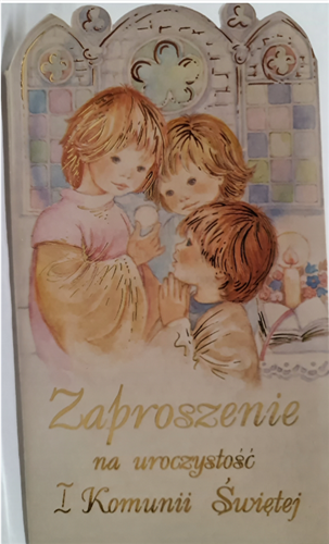 zaproszenia na Komunie Świetą zaproszenie  7,2 cm *13,5 cm 12047645063