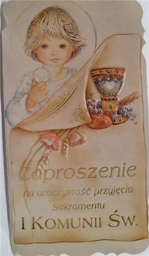 zaproszenia na Komunie Świetą zaproszenie  7,2 cm *13,5 cm 12047646470