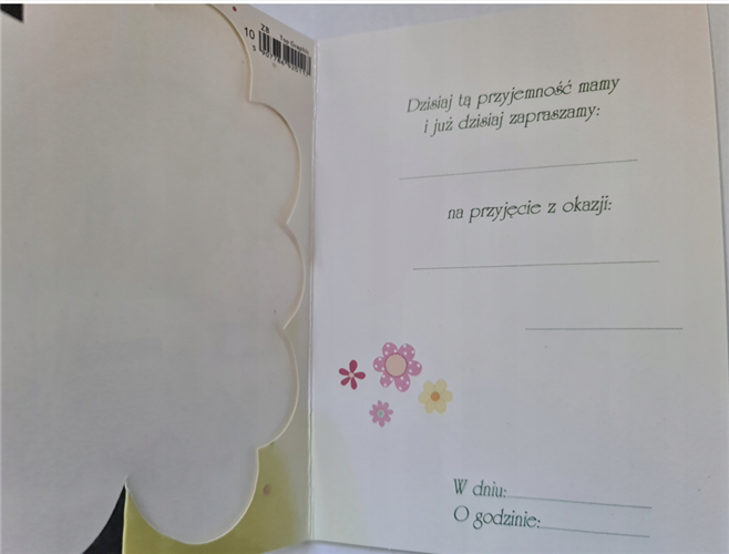 zaproszenia na urodziny dziecka 10,7 cm *15 cm 12053260754