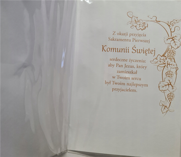 Pamiątka pierwszej Komunii Świetej 12,7 cm *17,8 cm 12063945543