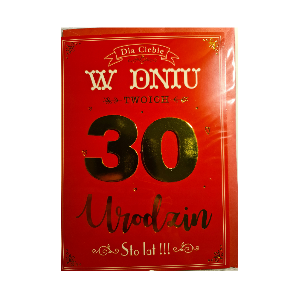kartka urodzinowa na 30 lat 12,7 cm *17,8 cm 10692439472