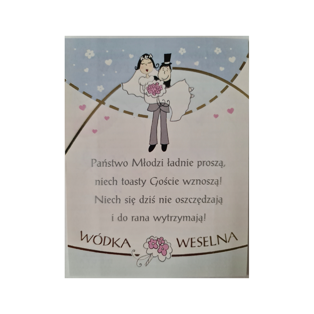 ETYKIETY NAKLEJKI NA ALKOHOL WÓDKA WESELNA 2szt .9,5cmx12,5cm 12176947972