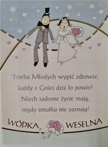 ETYKIETY NAKLEJKI NA ALKOHOL WÓDKA WESELNA 2szt .9,5cmx12,5cm 12176959679