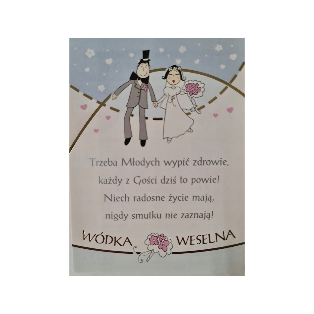 ETYKIETY NAKLEJKI NA ALKOHOL WÓDKA WESELNA 2szt .9,5cmx12,5cm 12176959679