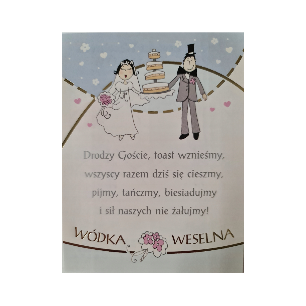 ETYKIETY NAKLEJKI NA ALKOHOL WÓDKA WESELNA 2szt .9,5cmx12,5cm 12176961276