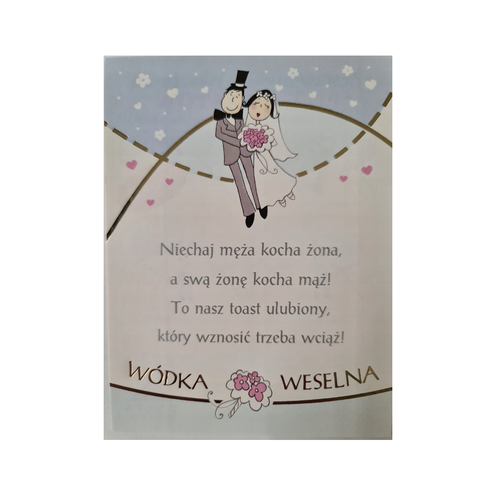 ETYKIETY NAKLEJKI NA ALKOHOL WÓDKA WESELNA 2szt .9,5cmx12,5cm 12176962155