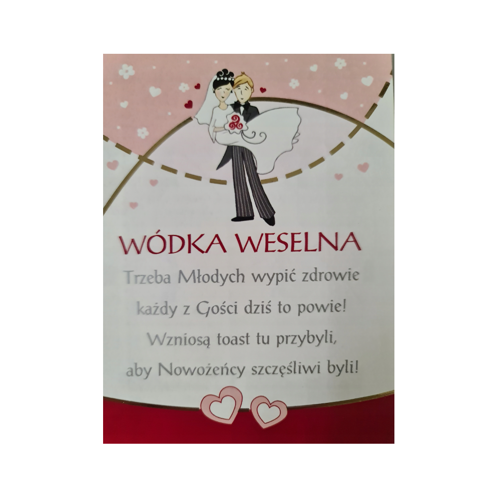 ETYKIETY NAKLEJKI NA ALKOHOL WÓDKA WESELNA 2szt .9,5cmx12,5cm 12176963025