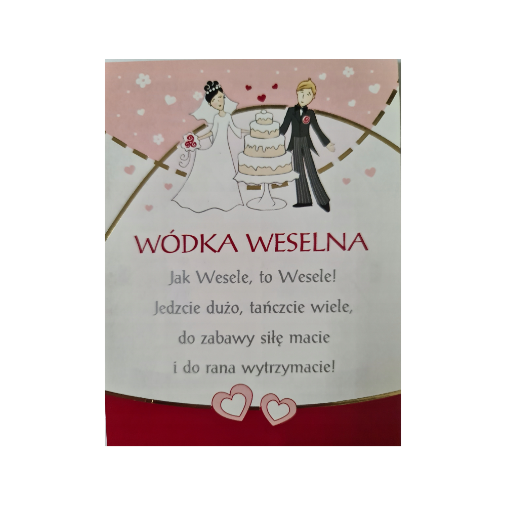 ETYKIETY NAKLEJKI NA ALKOHOL WÓDKA WESELNA 2szt .9,5cmx12,5cm 12176963721