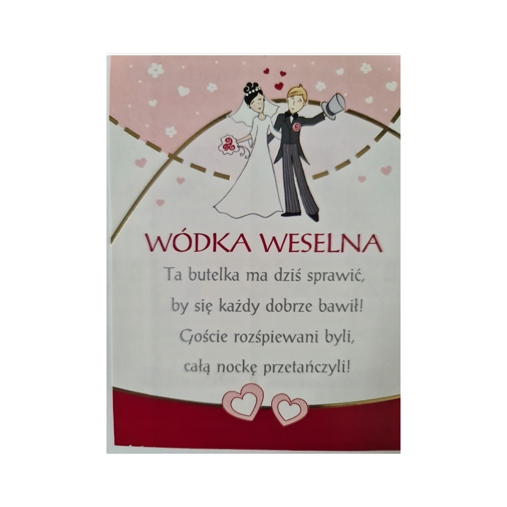 ETYKIETY NAKLEJKI NA ALKOHOL WÓDKA WESELNA 2szt .9,5cmx12,5cm 12176966291