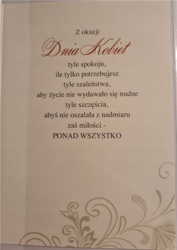 kartki z okazji dnia Kobiet, 8 Marca11,7 cm *16,8 cm  17220372193