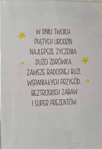 Kartki urodzinowe dla dziecka kartka urodzinowa 5 12,7 cm *17,9 cm 13189815002