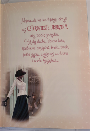 kartka urodzinowa na 40 lat czterdziestkę czterdzieste urodziny 15,5 cm *22,5 cm  10007158502 16897829322