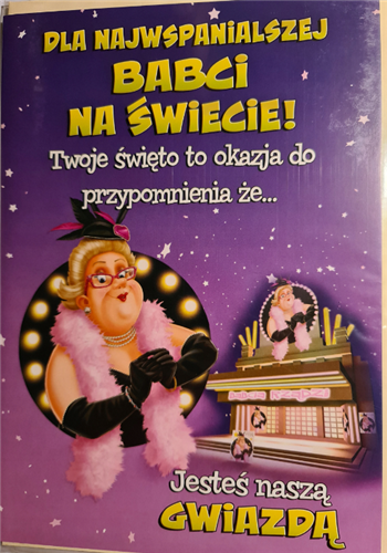 DZIEŃ BABCI kartka karnet NA DZIEŃ BABCI 15,5 cm *22,5 cm  16897829168 10007347239