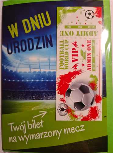 Kartki urodzinowe karnet urodzinowy z biletem 12,7 cm *17,9 cm 16897829651