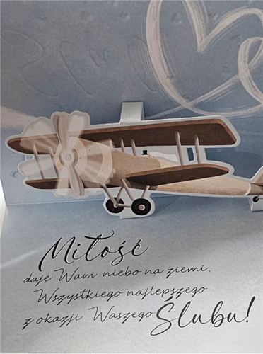 pamiątka na ślub, kartka na ślub PRZESTRZENNA 11,7 cm *16,7 cm  10803526242