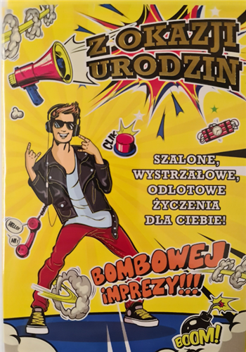 Kartki urodzinowe kartka urodzinowa WESOŁE Zabawna 11,7 cm *16,8 cm  12134298635