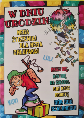 Kartki urodzinowe kartka urodzinowa WESOŁE Zabawna   11,7 cm *16,8 cm 12438028677