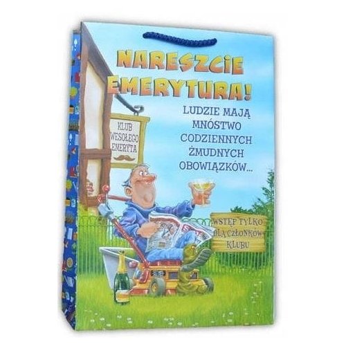 ŚMIESZNA TOREBKA 33 cm PREZENT EMERYTURA hit Męska 10004231529 16897829275