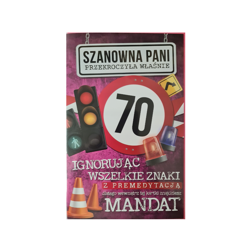 kartka urodzinowa na 70 lat  13 cm *20,5 cm 12760421325