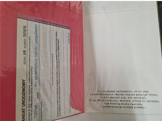 kartka urodzinowa na 70 lat  13 cm *20,5 cm 12760421325