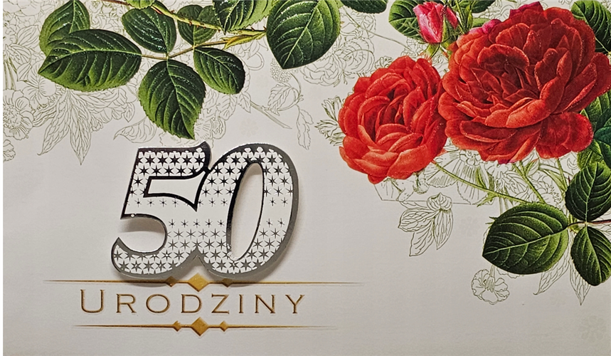 kartka urodzinowa na 50 lat  11,4 cm *19 cm 13589015744