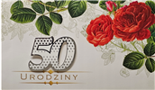 kartka urodzinowa na 50 lat  11,4 cm *19 cm 13589015744
