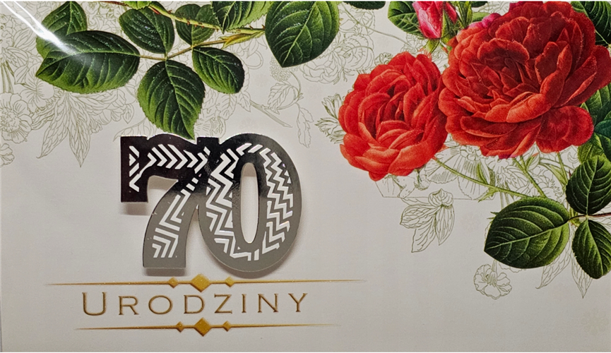 kartka urodzinowa na 70 lat   11,4 cm *19 cm 16092928701