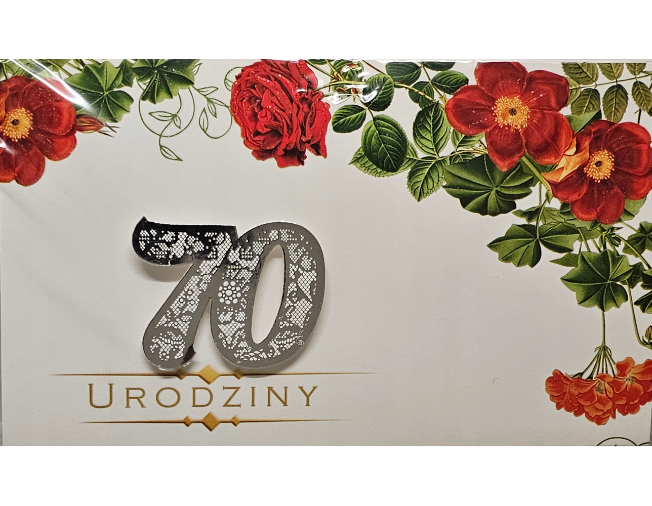 kartka urodzinowa na 70 lat   11,4 cm *19 cm 16092935062