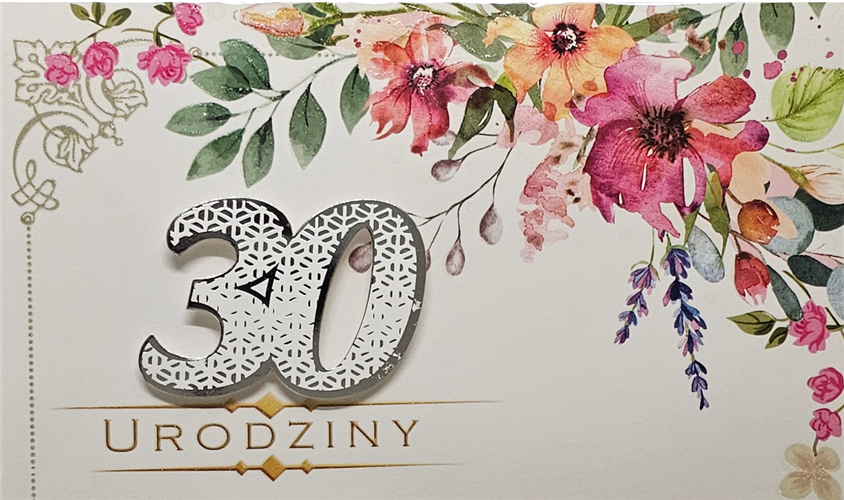 kartka urodzinowa na 30 lat  11,4 cm *19 cm 6092887207