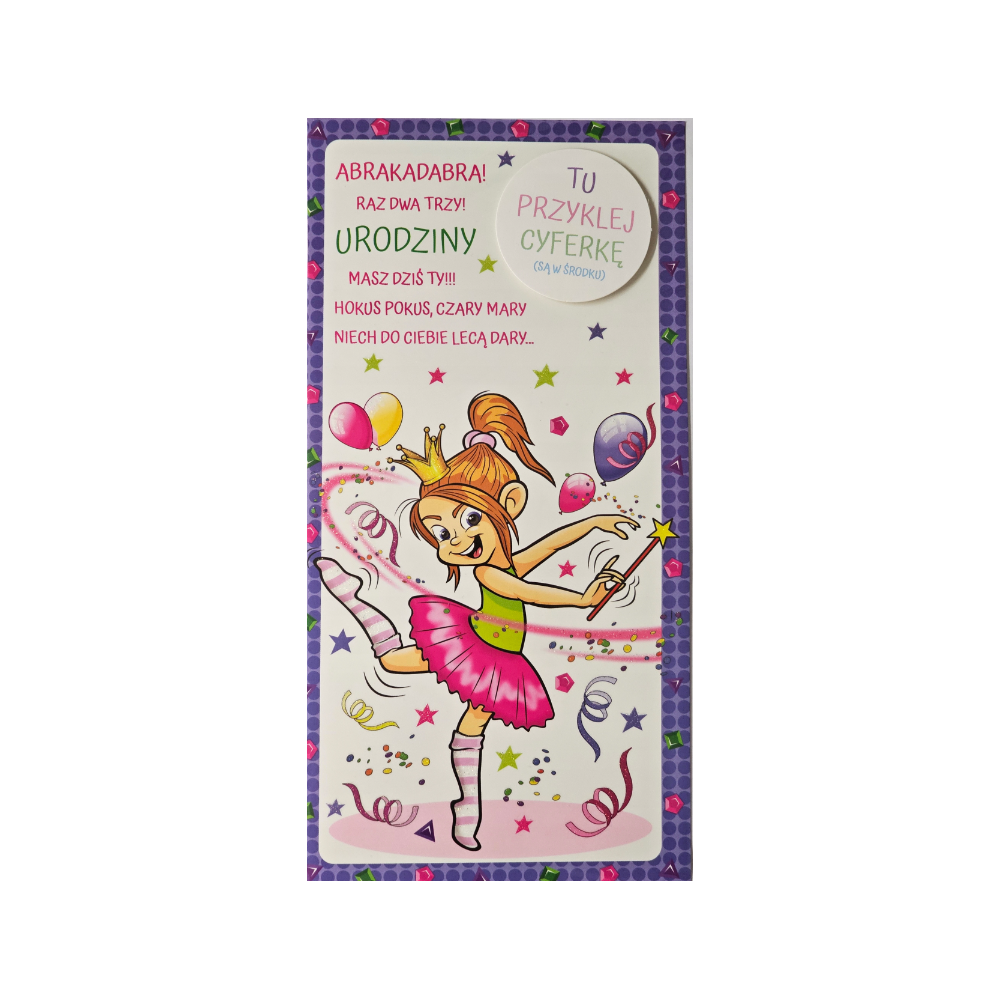 Kartki urodzinowe dla dziecka z wymienną cyferką  10,5 cm *21 cm 15396272598