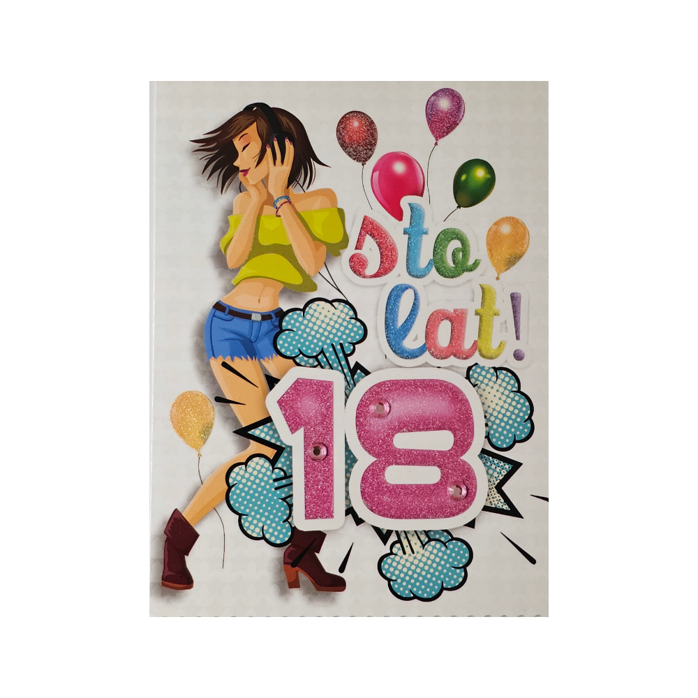 kartka na osiemnastkę kartka na 18 kartki WESOŁE   11,5 cm *16,5 cm 13611835947