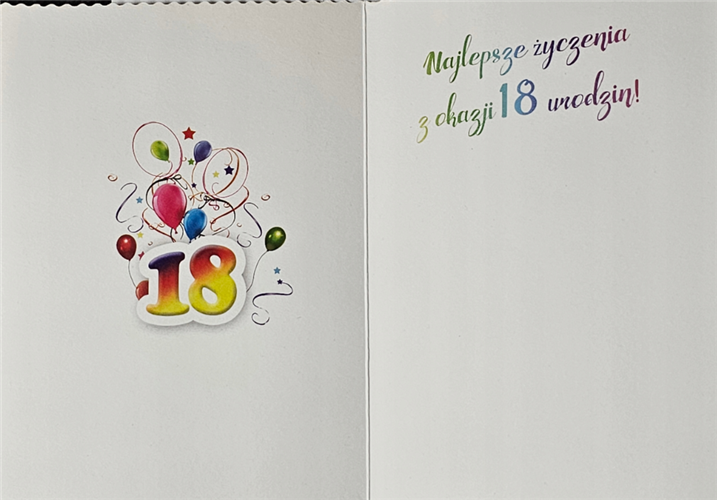 kartka na osiemnastkę kartka na 18 kartki WESOŁE 11,5 cm *16,5 cm 13611839192