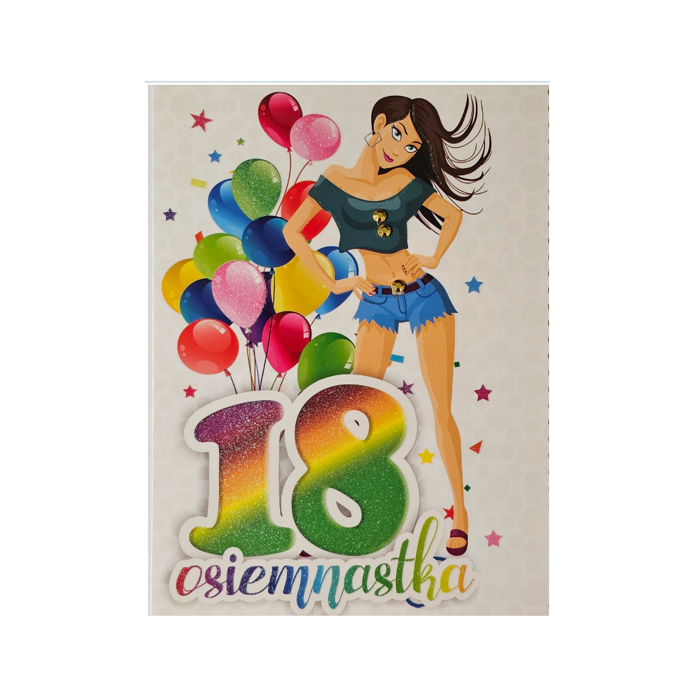kartka na osiemnastkę kartka na 18 kartki WESOŁE 11,5 cm *16,5 cm 13611839988