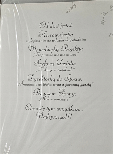 kartka Z OKAZJI PRZEJŚCIA NA EMERYTURę EMERYTURA  16,6 cm *23,6 cm13621700794