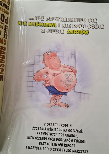 kartka urodzinowa WESOŁE Zabawna MEGA/DUŻA/WIELKA  28,5 cm *41,7 cm 13709839483