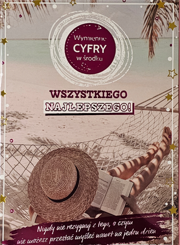 Kartki urodzinowe z wymienną cyfrą 12,7 cm *17,9 cm 13726671663