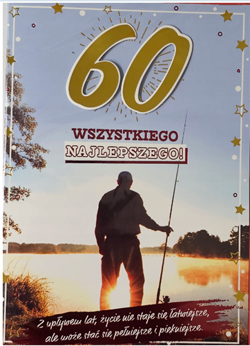 kartka urodzinowa na 60 lat sześćdziesiąte urodziny  12,7 cm *17,8 cm 13726690300