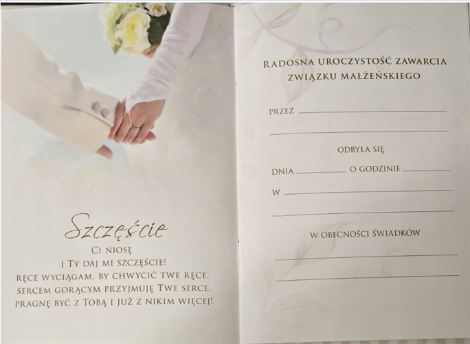 pamiątka na ślub, Książeczka na Ślub  15,1 x 20,8 cm 13789040587