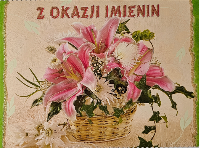 pocztówki Pocztówka imieninowa CENA za 2 SZTUKI  14,8 cm *10,5 cm  13944769070
