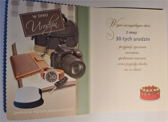 kartka urodzinowa na 30 lat 11,7 cm *16,7 cm  10823225791